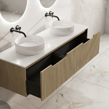 Colette 1500mm Wall Hung Double Vanity with Stone Countertop